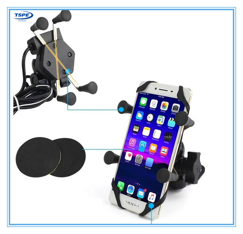 Universal Motorbike Cellphone Holder and Charger for 12V Scooter ATV